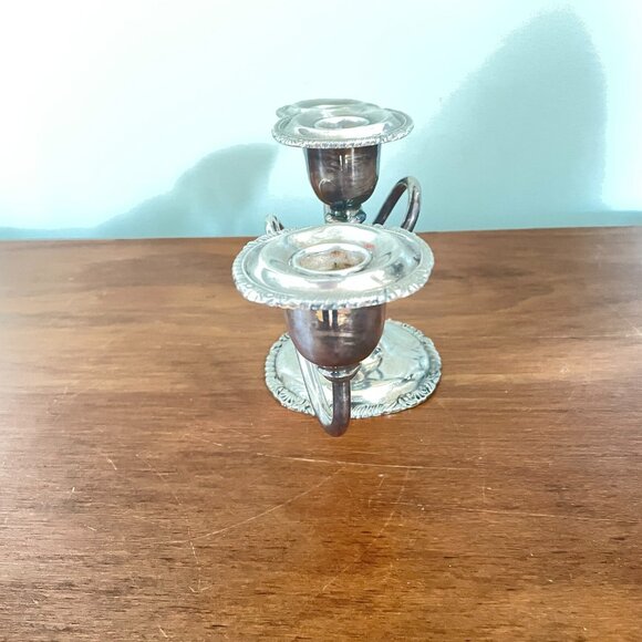 Vintage 3-Arm Silverplate Candelabra by Benedict Proctor  12” Wide Candle Holder - Picture 4 of 13